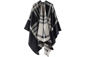 colornival Chal Elegante para Mujer Capa Frontal Abierta Poncho Suave, Adecuado para Primavera, Otoño e Invierno