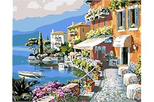 DAERLE Peinture par Numéros pour Adulte Paysage, Kits de Peinture au Numéro Avec Pinceaux Peinture de Dessin de Pigment Acrylique, Vloisirs Créatifs Adultes 40x30cm