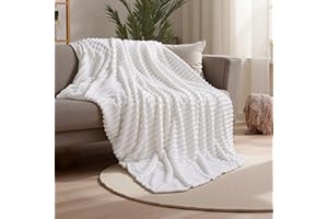 Joiedomi Weiße Twin Kuscheldecke für Bett & Zimmer Deko, 152 * 203cm, Flauschige Fleece-Decke, Geschenk für Frauen, Mütter und Mädchen, Weiche Wolldecke Warme Flanelldecke als Tagesdecke