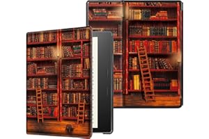 CaseBOT pokrowiec kompatybilny z Kindle Oasis 10. generacji (model 2019) i 9. generacji (model 2017) - smukły lekki pokrowiec ochronny z funkcją automatycznego usypiania/budzenia, biblioteka