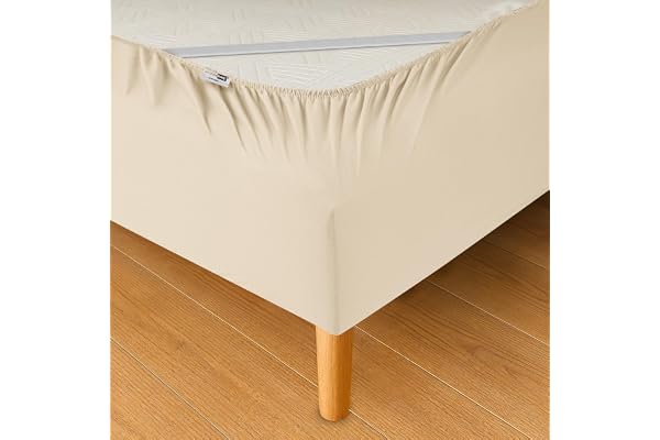 Wrappybag Sängkappsöverdrag 180 x 200 med Elastik – Förnya och Modernisera din Gamla Sängbotten – Sängöverdrag Ljusbeige - 6 storlekar tillgängliga