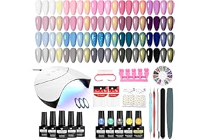 VANREESA Kit Semipermanente Unghie, Kit Unghie Gel Completo con Lampada per Unghie 36W U V/LED, 20 Colori Smalto Semipermanente Unghie Autunno Inverno con Base e Top Coat
