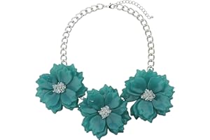 Bocar Statement Chunky Flower Necklace Bib Collar Jewelry Set for Women （NK-10466）