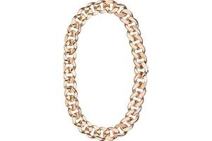 Balinco CHAINE D'OR EXTREMEMENT ÉPAISSE | Rappeur | Or | Gangster | Chaîne - aspect doré saturé - parfait pour frimer au carnaval et au mardi gras