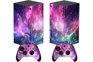 PlayVital Skin für Xbox Series X, Aufkleber Stickers Vinyl-Skins Schutzfolie Design Folie Zubehör für Xbox Series X Konsole Controller-Lila Galaxie
