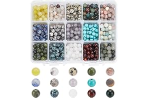 NBEADS Circa 750pz 6mm Perline di Pietra preziosa Naturale, Perline di Pietra Naturale Sciolta per la creazione di Gioielli Fai da Te