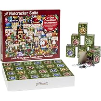 Calendrier de l'Avent 1000 pièces par Vermont Christmas Company – 24 sections de puzzle à compléter – Compte à rebours jusqu'à Noël chaque jour en décembre