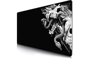 TITANWOLF - Grande Tappetino Mouse da Gioco - XXXL Oversize Mousepad - Dimensione 1200x600 mm - XXL Formato Oversize da scrivania e Tavolo - per Mouse e Tastiera – MOD. Wolf Skull