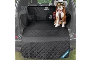 Miauff Kofferraumschutz Hund – Premium-Qualität & modernes Design - Wasserdicht & Kratzfest – Auto Hundedecke mit Tasche – Kofferraum Schutzmatte mit Ladekantenschutz Schondecke (gesteppt)