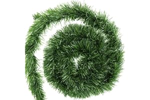 JONAMI Guirnalda Navidad Escalera Chimeneas, Guirnaldas Navideña Verde Abeto Artificial por Decoración Exterior Interior Hogar Puerta y Pared – 10m