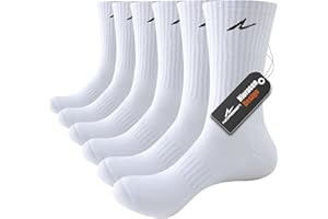 Niorasen Cushioned Sports Socks for Men & Women, Combed Cotton Running Socks, Seamless Crew Gym Socks, 3 Pairs Athletic Golf Socks for Walking, Hiking, Cycling
