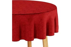 ‎FILUMI Filumi Tischdecke 140x180 cm oval Rot Abwaschbar Für Indoor Outdoor Marmormuster Manil