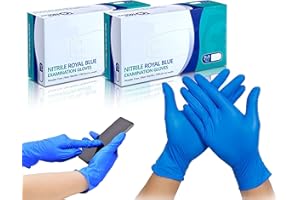 eatasty 200 Gloves Professional Nitrile Powder Free Multi-Purpose Gloves, Disposable, Extra Strong - 200 Gloves - Blue (L)