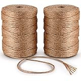 Jutesnöre 2 x 100 m 6-lagers snöre pysselsnöre Absofine naturlig jute pysselsnöre för hushåll trädgård gör-det-själv hantverk