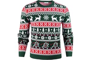 iClosam Men's Christmas Jumpers Sweater Long Sleeve Pullover Unisex Novelty Casual Knitwear Top