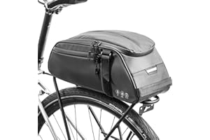 BAIGIO Borsa Bici Posteriore Cremagliera Multifunzionale Pacchetto Zaino Borsa da Bicicletta MTB Borsa Portapacchi Bici con Tracolla & Striscia Riflettente,8L (Nero)