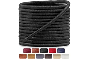 Dafannis 2 Paire Lacets Cirés Ronds pour Chaussures Habillées, Lacets pour Chaussures de Ville, Habillées, Remplacement Lacets, Épaisseur 2,5 mm, Lacets Business,Boot Bottines Lacets