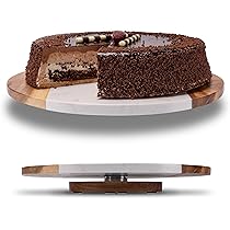 Alzata Per Torta In Bambù Con Coperchio Ohuhu - 2 In 1 Piatto Girevole - Foto 10