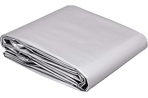 Amazon Basics Imperméable Bâche multi-usage en polyéthylène, 3,6 x 6 m, épaisseur 16 MIL, 6kg, Argenté/Noir, Lot de 1