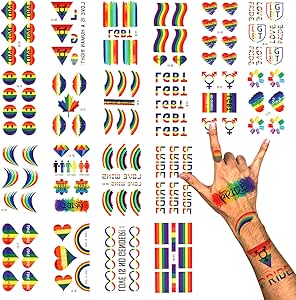 Phogary Lgbt Gay Pride Tatouages Temporaires 100 Pcs Feuilles Tatouages Arc En Ciel Stickers Impermeables Pour La Peinture De Corps Pour La Celebration Fete Activites Amazon Fr Beaute Et Parfum