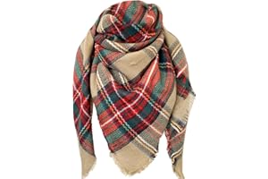 DELEY Retro damski szalik w szkocką kratę miękki szalik w kratę chusta szal koc szaliki, Wielokolorowy, Rozmiar uniwersalny