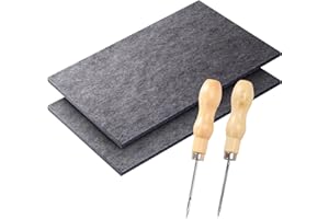 ALEEIK Prickelnadel Set Kinder Prickelset 2 Prikelnadeln +2 Prickelfilz Tingling Set Bastelsachen für Kinder und Erwachsene 30x20 CM