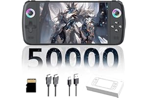 XIXIMENG M27 Console de Jeux Portable 51000+ Jeux,30+ Émulateurs,Système EmuELEC,écran 1024*600P 7 Pouces IPS Consoles de Jeux vidéo Retro,30+ Langues,3000mAh Console Retrogaming,Plug and Play (256G)