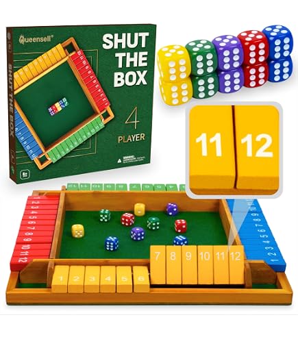 Shut The Box 9 Chiffres En Bois – Jeu 2 Joueurs, 21x15 Cm, Feutre Silencieux, Voyage, Dès 3 Ans