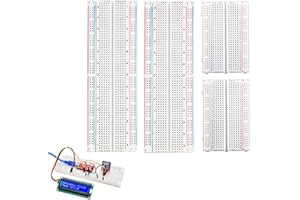 CJMUQHEHH Set di 4 breadboard, kit di prototipi di circuiti PCB, senza saldatura, 2x830 punti e 2x400 punti, compatibile con progetti fai da te Arduino, Raspberry Pi 2/3/4/5, distribuzione Proto Shield - Blocch
