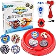 OBEST 4 Burst Battling Top with Launchers and Arena for Kids, 4 Tops + 1 Launcher + 1 Arena Kids Gift 6+