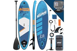 ALLPICK Sup Gonfiabile, Stand Up Paddle Board Gonfiabile, Con Supporto Universale per Fotocamera, Accessori Completi, Tavola da Sup Surf, Principianti e Avanzati, 200kg