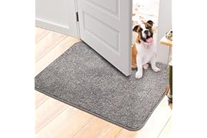Walensee Indoor Doormat, Front Door Mat for Entrance (50x80cm Light Grey) Machine Washable Entryway Rug Non Slip Dirt Trapper Door Rugs Absorbent Low Profile Shoes Scraper Inside Floor Mats for Entry