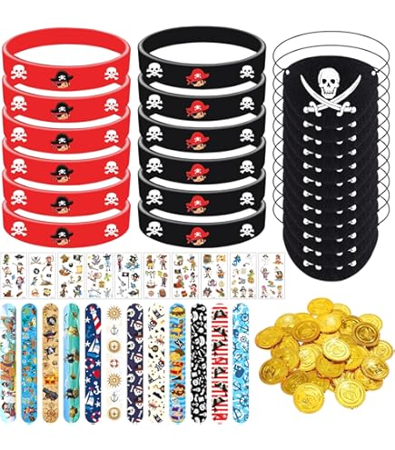 Eymobad Piratenparty Set - 22-teilig Mit Hüten, Schwertern, Augenklappen, Tattoos Für Kinder