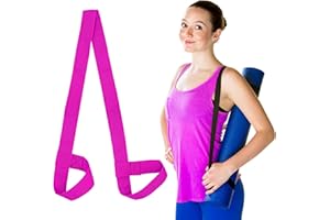 TrySalar Yoga Mat Strap Carry Sling Adjustable Loops Holder Yoga Matt Carrier Slap Band Harness Portable Shoulder Belt Fitness Pilates Stretching Straps for Carrying all Mat Sizes