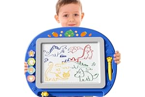 BLmukce Extra Large Magnetic Drawing Board Toy for Kids Age 3-7 Years, Erasable Board with 4 Colors, Educational Learning Toy, Birthday Gift for 3 4 5 Year Old Girls & Boys (Blue)
