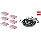 Cello Non-Stick 12 Cavity Grill Appam Patra with Stainless Steel Lid & Kleeno Magic Scrub Pad (Light Pink, Set of 6) Combo