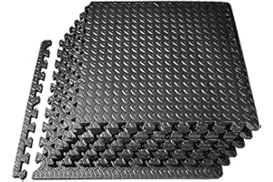 FlickBuyz 24 Sq Ft Interlocking Foam Mats Tiles Gym Play Garage Workshop Floor Dark Grey