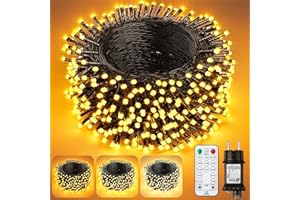 BUUDALA Luci Albero di Natale 40M, 400 LED 3 Bianco Caldo Dimmerabile Luci Natale Esterno ed Interno Collegare con Funzione Memoria e Telecomando IP44 Impermeabile Luci LED per Giardino Balcone Casa Festa