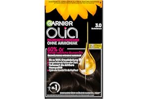‎GARNIER Garnier Olia Dauerhafte Haarfarbe ohne Ammoniak, Mit pflegenden und natürlichen Ölen, Vollständige Grauhaarabdeckung, Permanente Coloration, Nr. 3.0 Dunkelbraun, 1er pack