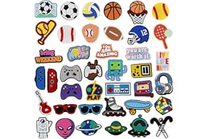 LSTPETBB 40/70 PCS Fashion's Croc Charms & Shoe Charms, Sports Food Cartoon Shoe Decoration Charms Accessories Croc Charms for Teens Kids Adult Christmas Birthday Party Gifts