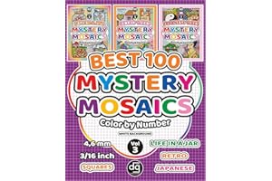 BEST 100 Life in a Jar, Retro Vibes and Japanese Vibes Mystery Mosaic Color by Number for Adults & Teens: Designs Quest Coloring Art with Pixel Squares for Relaxation