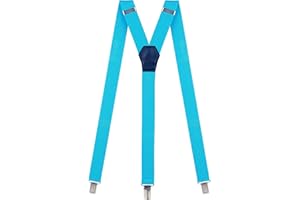 Women's and Men's Suspenders - Stylish - Adjustable Solid Straight Clip by Action Ward