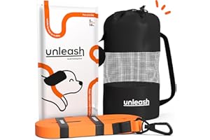 Unleash™ Lunghina Cane 10 Metri BioThane - Addestramento, Impermeabile, Resistente, Moschettoni Bloccabili, Guinzagli Robusti, Accessori per Cuccioli