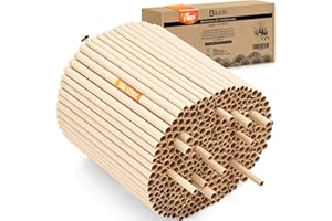 BEESI Nisthülsen für Insektenhotel 15 cm lang Durchmesser 6 UND 8 mm gemischt inkl. E-Book Niströhren u. Pappröhrchen für Wildbienen (Pappröhrchen, 300)