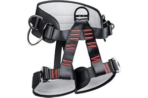 MALOROY Adjustable Thickness Climbing Harness Wider Half Body Harnesses for Caving Rock Climbing Fire Rescuing Rappelling Tree Protect Waist Safety Belts