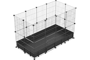 PILIN Corral para animales pequeños con puerta, valla para mascotas con alfombra impermeable, jaula para conejos, jaula para cobayas, cachorros, gatitos 30x38 24 piezas