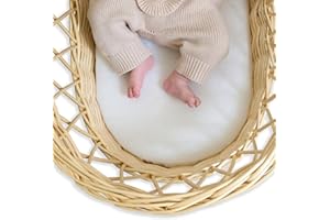 Clair de Lune Moses Basket Fibre Mattress, Hypo-Allergenic Baby Bassinet Mattresses (Wicker Basket 65 x 28 cm)