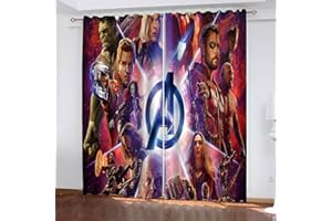 Fgolphd animés Héros d'Anime Lot de 2 Rideaux occultants à œillets pour Chambre d'enfant et Chambre à Coucher (100 x 140 x h) 18