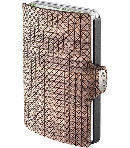 I-CLIP Portafoglio Uomo Slim In Pelle - Portacarte Compatto, Made In Germany, Argento Oliva, Per 12 Carte