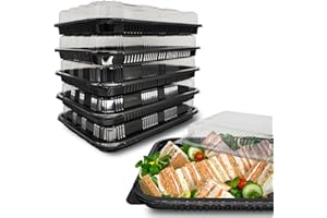 Ebake Pojemnik na posiłki (zestaw 5 sztuk) - Meal Prep Plastikowe pojemniki wielokrotnego użytku z pokrywkami do przygotowywania posiłków, ciast, smakołyków i kanapek (33,5 cm x 24 cm)